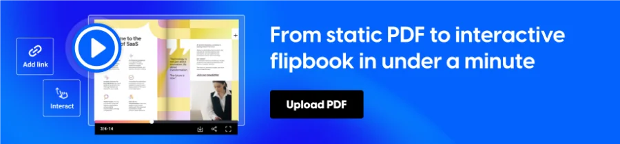 From static PDF to interactive flipbook in under a minute
CTA: Upload PDF