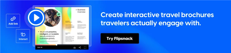 Create interactive travel brochures travelers actually engage with
CTA: Try Flipsnack