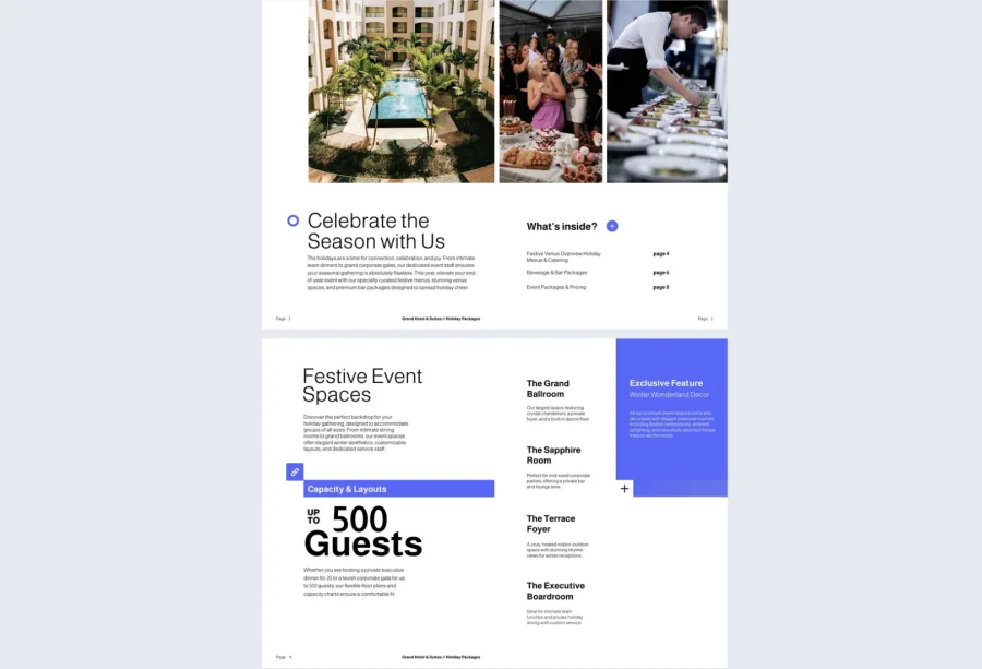 Editable Holiday Event Package Template