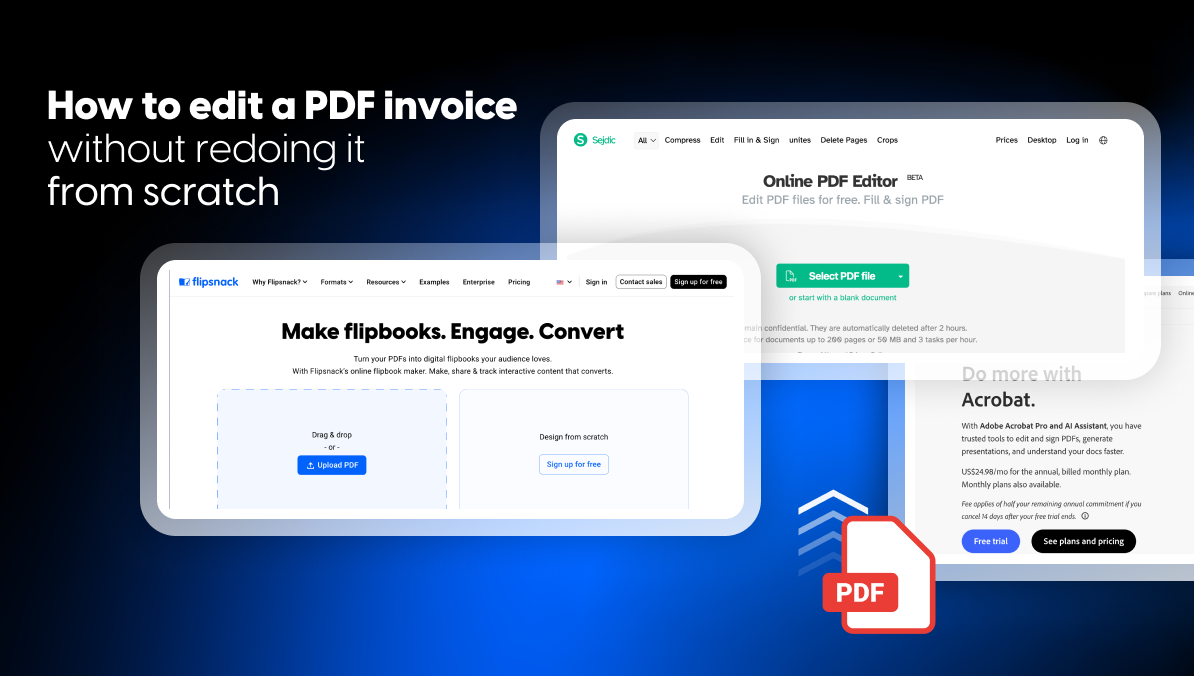 PDF invoice editing alternatives