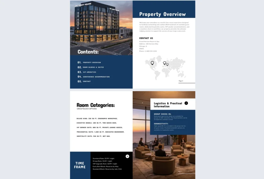 Interactive Conference Accommodation Package Template