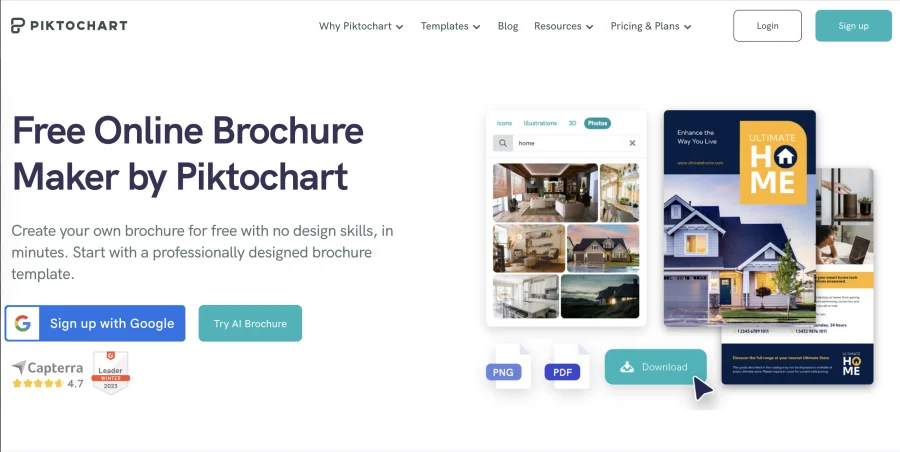Piktochart online brochure creator