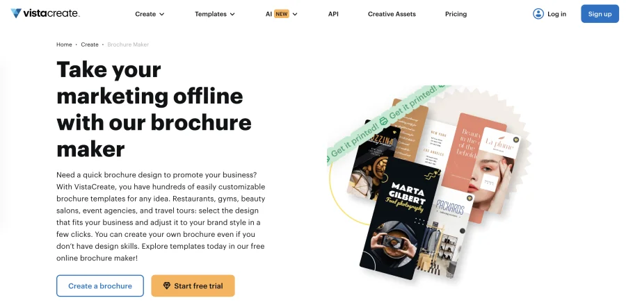 VistaCreate online brochure maker