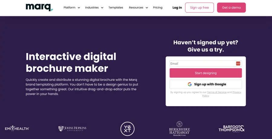 Marq - interactive digital brochure maker