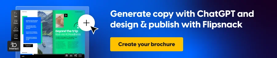 generate with ChatGPT design with Flipsnack