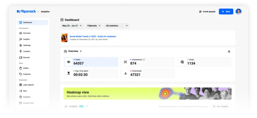 Flipsnack analytics