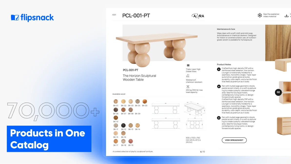 make your large catalog with Flipsnack