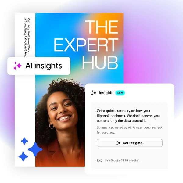 The AI insights panel showing a plain-language engagement recommendation. Alt text: "AI insights panel summarizing engagement data in plain language.