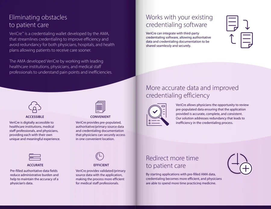 AMA VeriCre credentialing product brochure cover