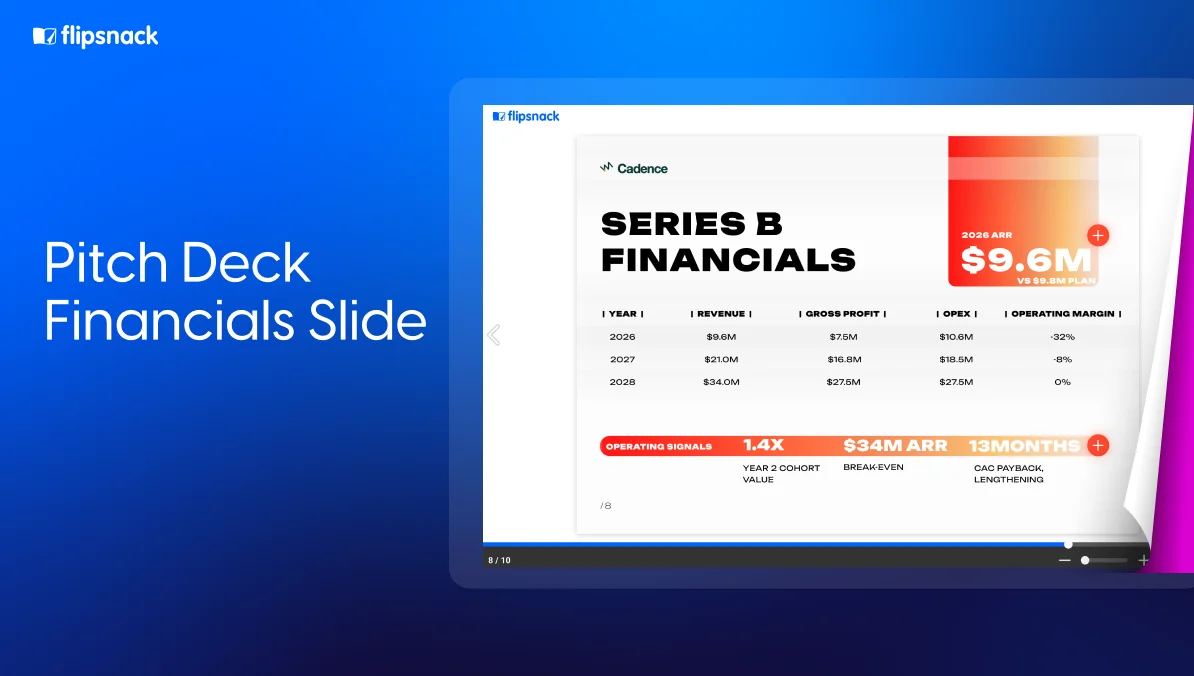 Build a pitch deck financials slide investors trust. See which metrics belong at each funding stage and what stays in the model.