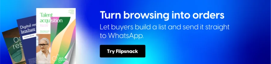 Flipsnack whatsapp catalog ordering